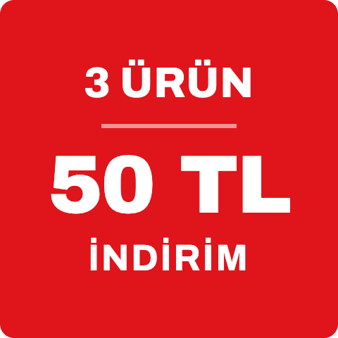 Sepete eklenen ürün sayısı 3 ise 50 TL İndirim Kazan
TRANSLATE with x
